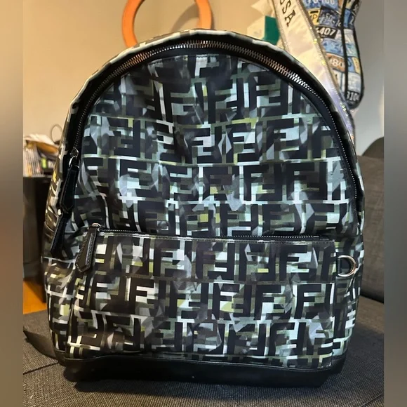 Fendi Unisex Multicolor Camouflage FF Backpack Nylon Fendi Nylon Monster Eye Backpack - Yellow Backpacks  main image 4